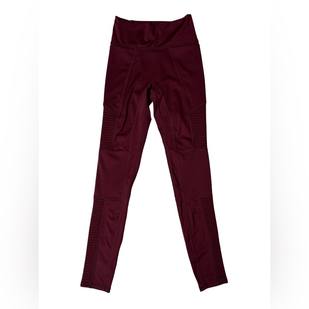 Fabletics Women’s High Waisted Moto Leggings burgundy Size XS